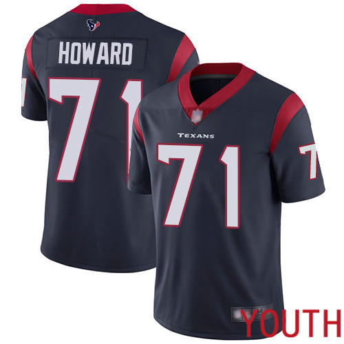 Houston Texans Limited Navy Blue Youth Tytus Howard Home Jersey NFL Football #71 Vapor Untouchable